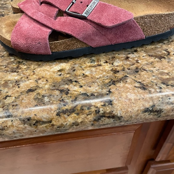 Birkenstock Pink Suede Sandals - Picture 2 of 11